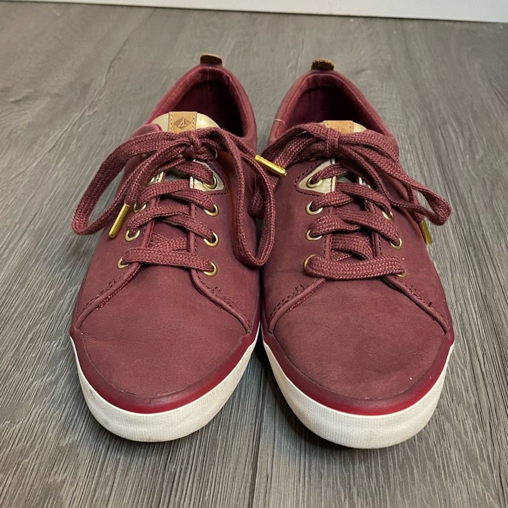 Sperry Sailor Lace to Toe maroon lace-up Sneaker Women's Size 7